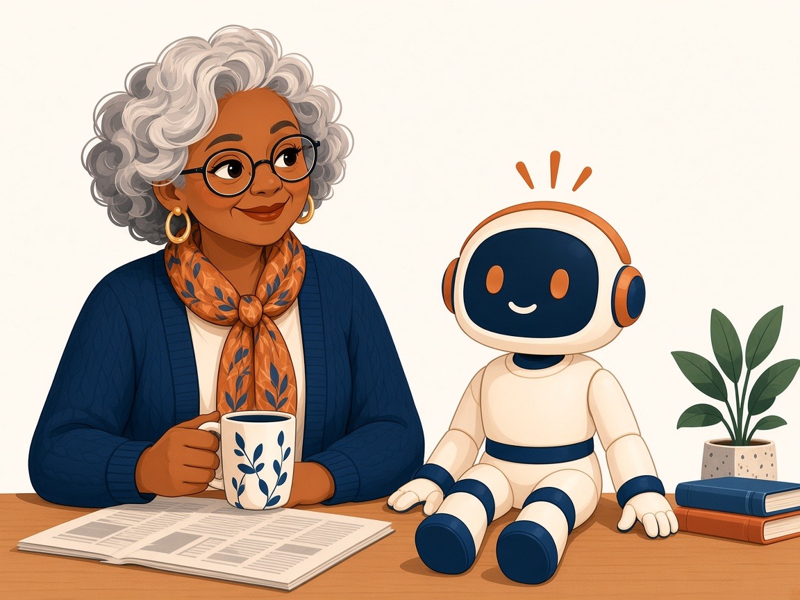 Mable and her robot helper Mae